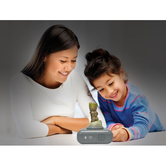 Lexibook, Marvel Guardians of the Galaxy, Groot Nachtlicht-Wecker, Töne und Melodien, hintergrundbeleuchteter LCD-Bildschirm, beleuchtet, Schlummerfunktion, grau/braun, RL800GGLXB