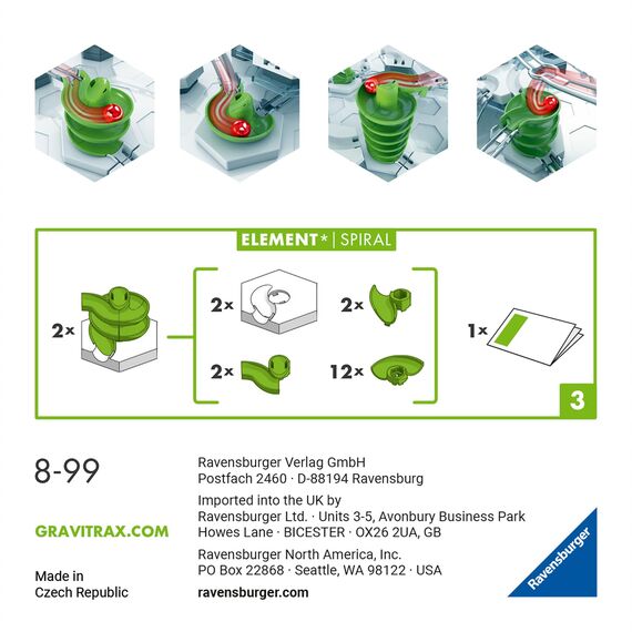 Ravensburger GraviTrax Element Spirale 22424 - GraviTrax Erweiterung für Deine Kugelbahn - Murmelbahn und Konstruktionsspielzeug ab 8 Jahren, kombinierbar mit Allen Produkten