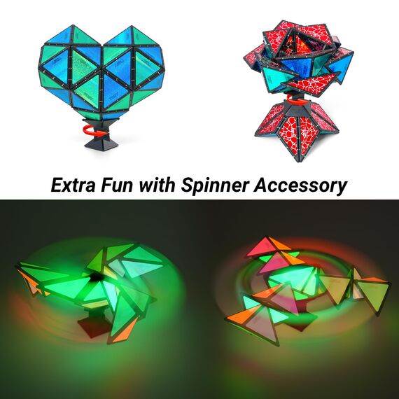 TOSY Magnet Pyramid Glow – 1 Würfel verwandelt Sich in 1 Milliarde Formen, 12 Teile, 243 Magnete, Leuchtend, Ostergeschenk für Kinder, holografisches Design, kreatives STEM/STEAM-Puzzle