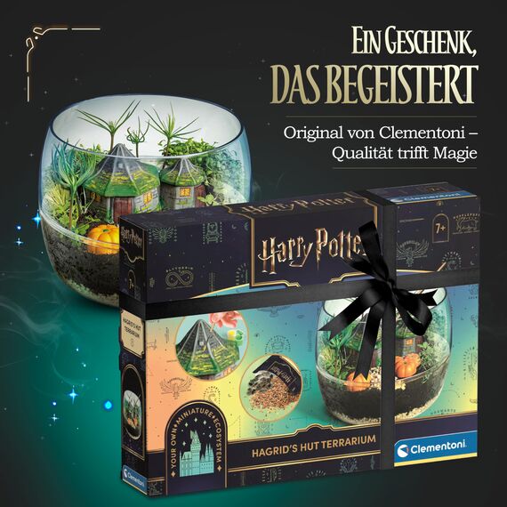 Clementoni Harry Potter Terrarium - Set mit Zubehör für EIN Miniatur Ökosystem - Spielzeug zum Aufziehen von Pflanzen - Baukasten für Potterheads ab 7 Jahren, 19248