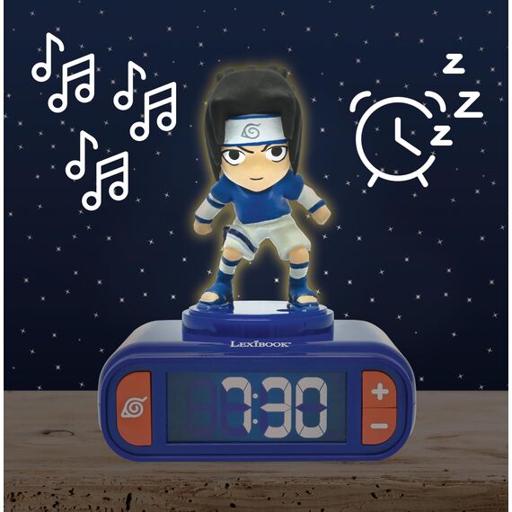 Lexibook, Sasuke, Wecker mit Nachtlicht Sasuke, Klänge und Melodien, LCD-Display mit Hintergrundbeleuchtung, Leuchtend, Snooze, RL800NA1
