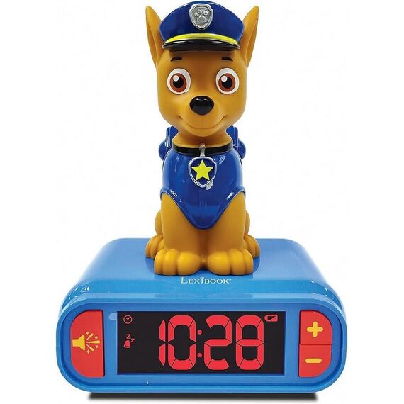 Lexibook, Paw Patrol, Chase Nachtlichtwecker, Klänge und Melodien, LCD-Hintergrundbeleuchtung, Leuchtanzeige, Schlummerfunktion, Blau, RL800PA