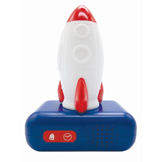 Lexibook - Wecker mit Nachtlicht Rakete, Rakete-Digitalwecker für Kinder mit Nachtlicht Snooze, Kinderuhr, leuchtendes Rakete, Blau - RL800SPCLXB