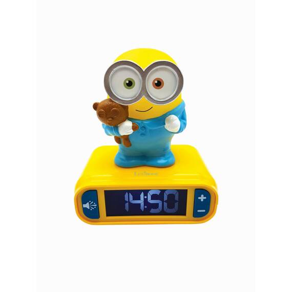 Lexibook - Wecker mit Nachtlicht und Minions Klingeltönen, Bob-Digitalwecker mit Nachtlicht und Snooze, Uhr, leuchtendes Bob, Gelb/Blau - RL800DESLXB