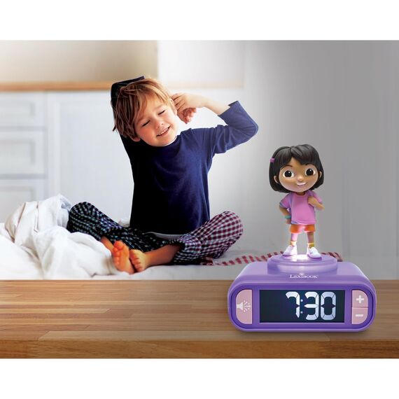 Lexibook, Wecker – Nachtlicht Dora mit Soundeffekten, Violett, RL800DOR