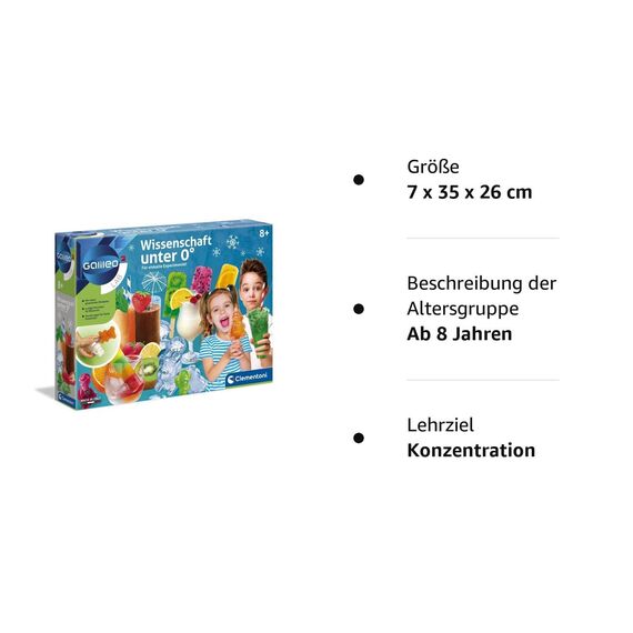 Clementoni Galileo Lab – Wissenschaft unter 0°, Experimentierkasten zum Selbermachen von EIS, Spielzeug für Kinder ab 8 Jahren, köstliche Experimente fürs Kinderzimmer von Clementoni 59166