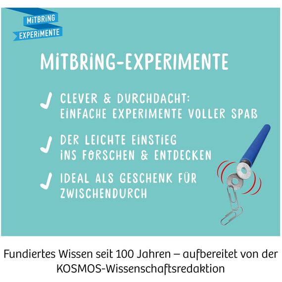KOSMOS 658137 Magnet-Spaß, mit spannenden Experimenten spielerisch Magnetismus entdecken, mit Magnet-Stab und Ringmagnet, Experimentierset für Kinder ab 6 bis 10 Jahre, Mitbringsel