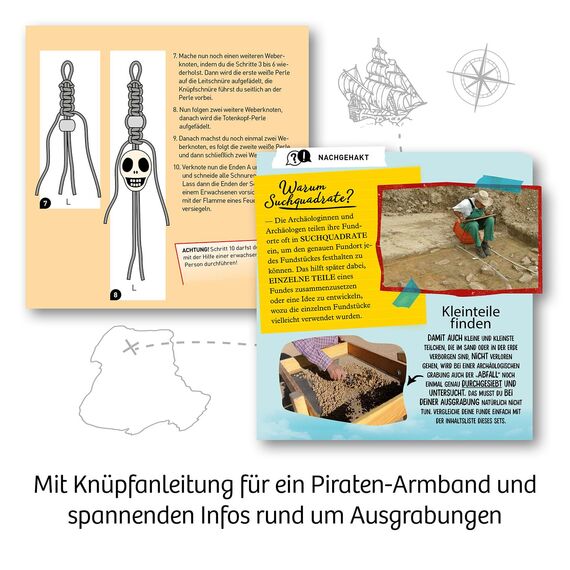 KOSMOS 657888 Piraten-Schatz Experimentierset, Ausgrabungs-Set für Kinder ab 7 Jahren, Schatzsucher, Fundstücke, Gipsblock, Geologie, Mitbringsel, Geschenk