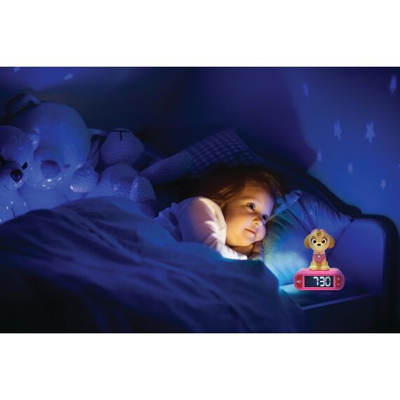 Lexibook, PAW Patrol, PAW Patrol Nachtlichtwecker, Töne und Melodien, hintergrundbeleuchteter LCD-Bildschirm, Leuchtend, Schlummerfunktion, RL800PAG