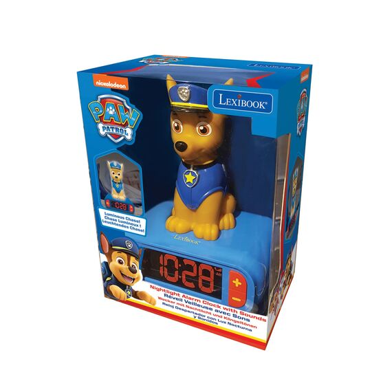 Lexibook, Paw Patrol, Chase Nachtlichtwecker, Klänge und Melodien, LCD-Hintergrundbeleuchtung, Leuchtanzeige, Schlummerfunktion, Blau, RL800PA