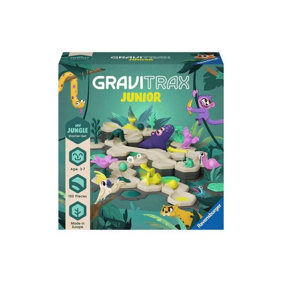 Ravensburger GraviTrax Junior Starter-Set L Jungle 27499 -Murmelbahn überwiegend aus nachwachsenden Rohstoffen mit Themenwelten, Lern- und Konstruktionsspielzeug für Jungs und Mädchen ab 3 Jahren