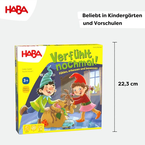 HABA Verfühlt nochmal – Fühlspiel & Lernspiel mit Holzteilen, fördert spielerisch die Feinmotorik, Motorik-Spielklassiker ab 3 Jahren – 1304508001
