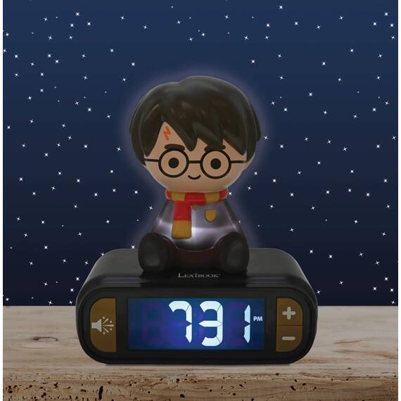 Lexibook - Wecker mit Nachtlicht Harry Potter, Harry Potter-Digitalwecker mit Nachtlicht Snooze, Uhr, leuchtendes Harry Potter, Schwarz - RL800HPLXB