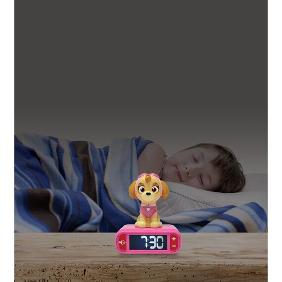 Lexibook, PAW Patrol, PAW Patrol Nachtlichtwecker, Töne und Melodien, hintergrundbeleuchteter LCD-Bildschirm, Leuchtend, Schlummerfunktion, RL800PAG