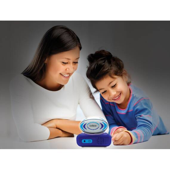 Lexibook, Rugby, Wecker mit Nachtlicht, Sounds und Melodien, hintergrundbeleuchtetes LCD-Display, Leuchtend, Schlummerfunktion, Blau, RL800RG