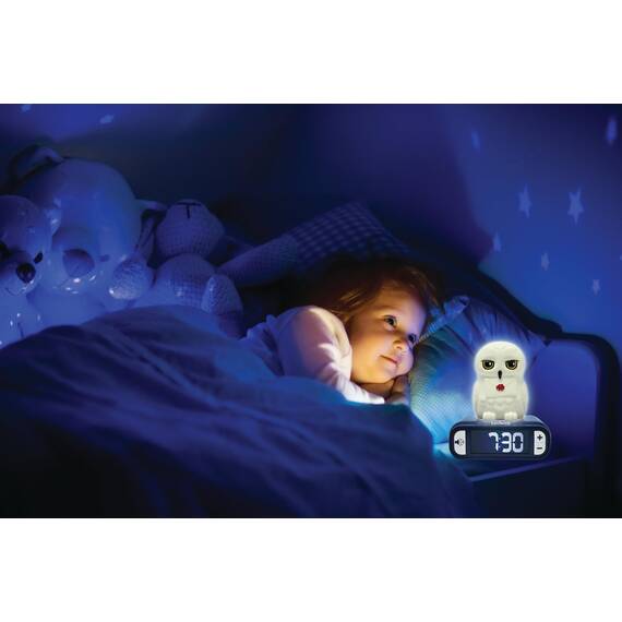 Lexibook, Hedwig, Hedwig Nachtlichtwecker, Klänge und Melodien, hintergrundbeleuchteter LCD-Bildschirm, Leuchtend, Schlummerfunktion, RL800HP1