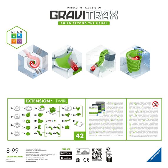 Ravensburger GraviTrax Extension Twirl 22435 - GraviTrax Erweiterung für Deine Kugelbahn - Murmelbahn und Konstruktionsspielzeug ab 8 Jahren, kombinierbar mit Allen Produkten