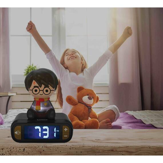 Lexibook - Wecker mit Nachtlicht Harry Potter, Harry Potter-Digitalwecker mit Nachtlicht Snooze, Uhr, leuchtendes Harry Potter, Schwarz - RL800HPLXB