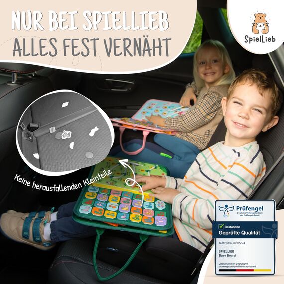SpielLieb® Montessori Busy Board 3 Jahre - interaktives Activity Board Spielzeug für Kleinkinder - Beschäftigung für Auto & Flugzeug - Ideales Busy Book Geschenk für Entwicklung & Motorik