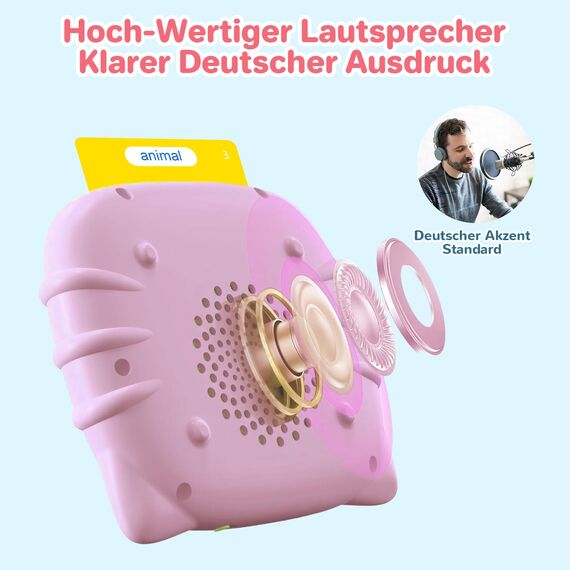 AHJ 510 Wörter Sprechende Lernkarten Deutsch, 255 Blätter, Flash Karten Deutsch, Interaktives Sprachspiele Deutsch Interaktives Lernkarten für Kinder ab 2-6 Jahr