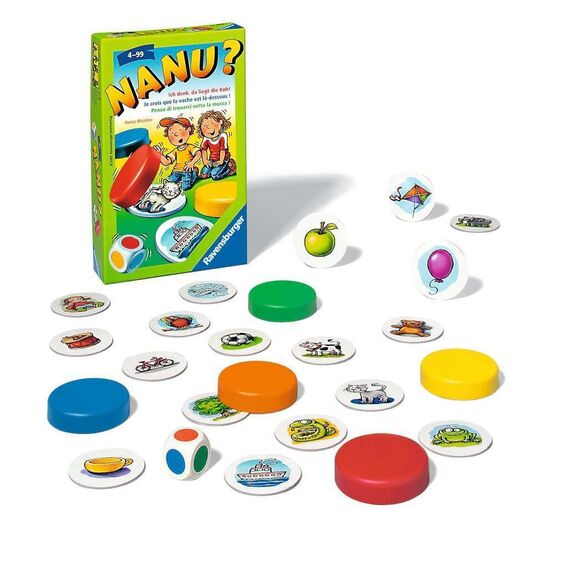 Ravensburger 24944 - Die freche Sprech-Hexe - Spielen und Lernen für Kinder & 23063 - Nanu? Mitbringspiel für 2-4 Spieler, Merkspiel ab 4 Jahren, kompaktes Format, Reisespiel, Würfelspiel