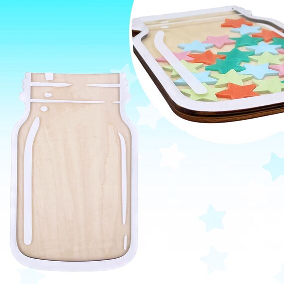 ONECK Belohnungsglas für Kinder, Reward Jar Belohnungssystem mit 30 Sternen, Standfuß & 2 Magnetleisten, Sterne Anreizglas aus Holz Motivationsglas für gutes Benehmen, Zuhause & Klassenzimmer