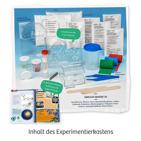 Kosmos 616854 Crystal Growing - Kristalle züchten Experimentier Set für Kinder mit mehrsprachiger Anleitung (DE, EN, FR, IT, ES, NL)