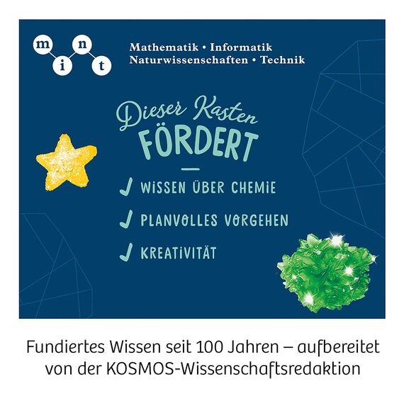 Kosmos 616854 Crystal Growing - Kristalle züchten Experimentier Set für Kinder mit mehrsprachiger Anleitung (DE, EN, FR, IT, ES, NL)