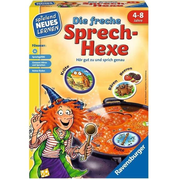 Ravensburger 24944 - Die freche Sprech-Hexe - Spielen und Lernen für Kinder & 23063 - Nanu? Mitbringspiel für 2-4 Spieler, Merkspiel ab 4 Jahren, kompaktes Format, Reisespiel, Würfelspiel