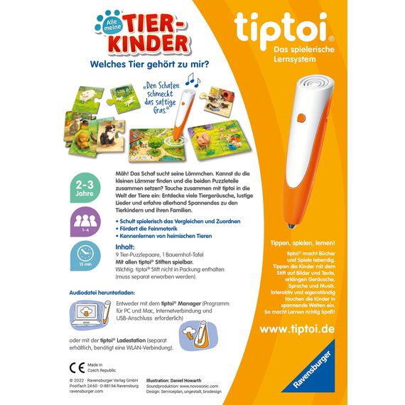 Ravensburger tiptoi Starter-Set 00112 - Stift und Bilderbuch Suchen und Entdecken Meine Welt - Lernsystem für Kinder ab 2 Jahren & tiptoi 00108 - Alle Meine Tierkinder