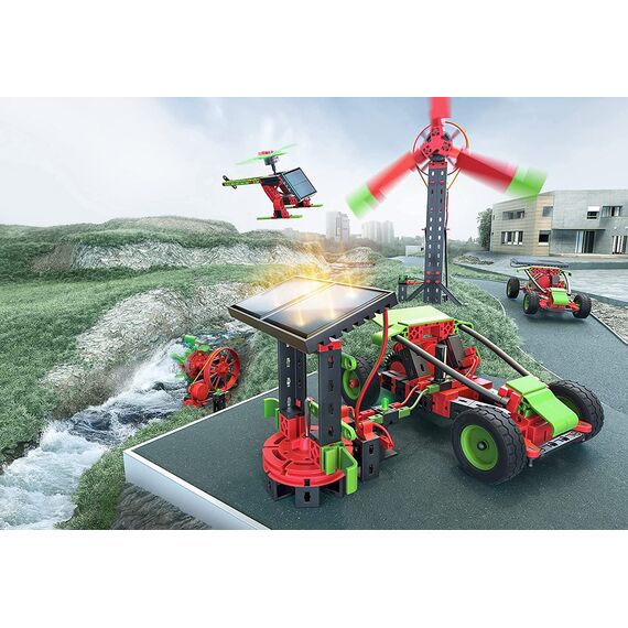 fischertechnik 559879 PROFI Green Energy – Bausatz für Kinder ab 9 Jahren, Experimentierkasten für Solar, Windkraft und Wasserkraft, inkl. Solarmodulen & Solarmotor