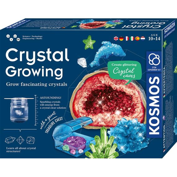 Kosmos 616854 Crystal Growing - Kristalle züchten Experimentier Set für Kinder mit mehrsprachiger Anleitung (DE, EN, FR, IT, ES, NL)