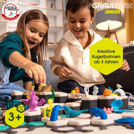 Ravensburger GraviTrax Junior Extension Trax - Erweiterbare Kugelbahn für Kinder, Murmelbahn überwiegend aus nachwachsenden Rohstoffen mit Themenwelten, Lern- und Konstruktionsspielzeug ab 3 Jahren