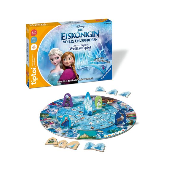 Ravensburger tiptoi Spiel 00116 - Disney Die Eiskönigin - Völlig Unverfroren: Das verdrehte Wettlaufspiel - EIN magisches Quiz-Spiel ab 4 Jahren