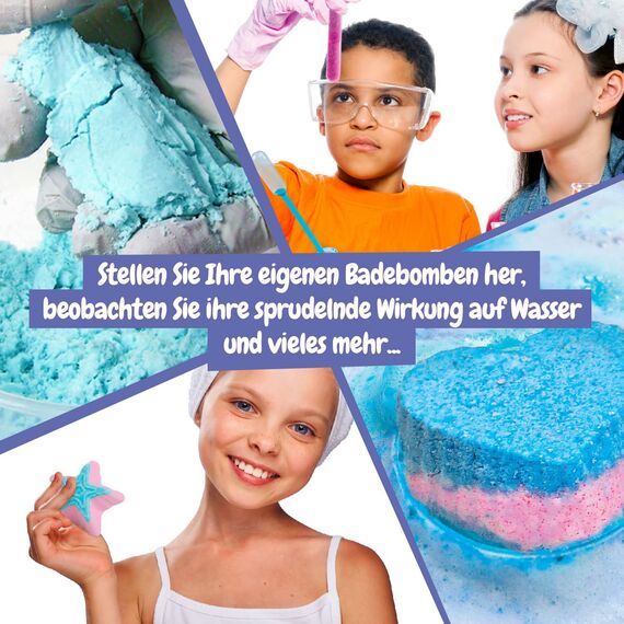 Science4you – Badebomben Selber Machen Set für Kinder ab 8 Jahren – Badekugeln Basteln Mädchen 6 7 8 9+ Jahren, 6 badewannenspielzeug Experimente - Bade bomben Geschenkset für Mädchen und Jungen