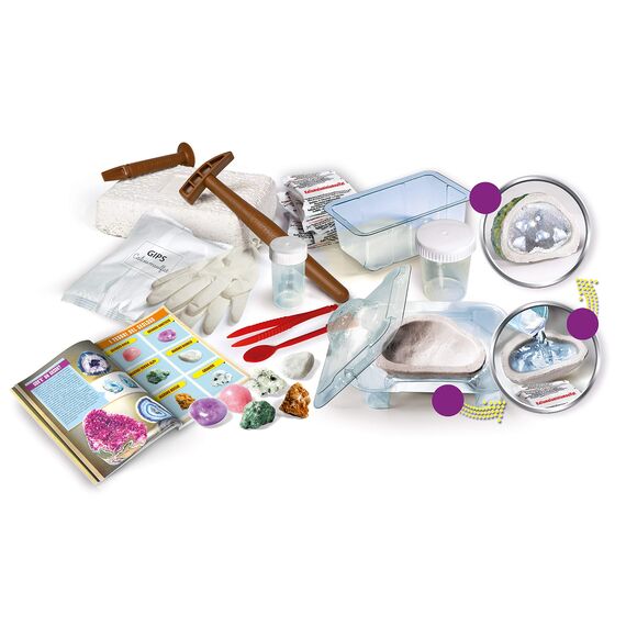 Clementoni Galileo Lab Mineralogie und Kristalle Ausgrabungs-Set - Spiel für Kinder ab 8 Jahren - inkl. Grabungswerkzeuge und Kristall-Geode, 59005 Clementoni