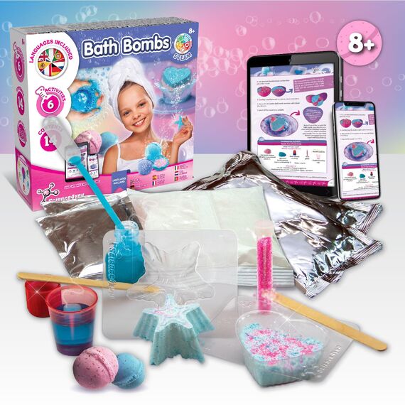 Science4you – Badebomben Selber Machen Set für Kinder ab 8 Jahren – Badekugeln Basteln Mädchen 6 7 8 9+ Jahren, 6 badewannenspielzeug Experimente - Bade bomben Geschenkset für Mädchen und Jungen
