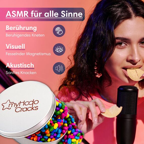 myHodo Crack Magnets Premium Set (1150+ Stück, 5-7mm) - Bunte Magnetsteine (Sanfte Magnetkraft) | Magnete für Stressabbau & Kreativität, Sensorisches Spielzeug | ASMR Trigger & Magnetspiel Edition
