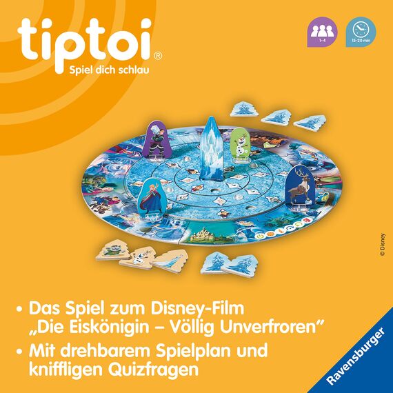 Ravensburger tiptoi Spiel 00116 - Disney Die Eiskönigin - Völlig Unverfroren: Das verdrehte Wettlaufspiel - EIN magisches Quiz-Spiel ab 4 Jahren