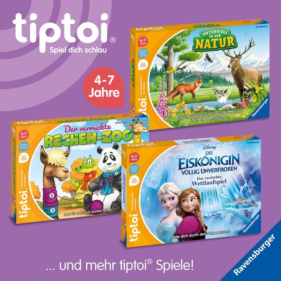 Ravensburger tiptoi Spiel 00116 - Disney Die Eiskönigin - Völlig Unverfroren: Das verdrehte Wettlaufspiel - EIN magisches Quiz-Spiel ab 4 Jahren