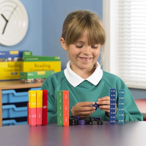 Learning Resources Bruchwürfel-Türme – Äquivalente, bruchrechnen material, einmaleins spiel, multiplikationslehrmittel für die frühkindliche bildung