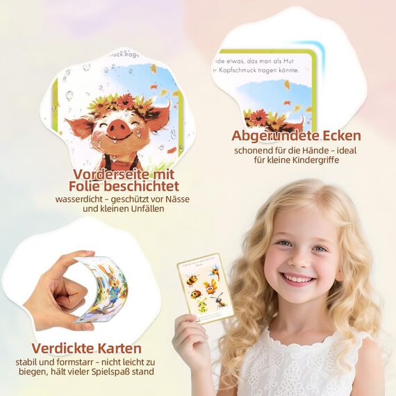 Aolso Entdeckerkarten für Kinder, 50 Stück, Deutsch, Outdoor Schatzsuche und Natur entdecken, Spannendes Suchspiel, Lernspiel & Geschenk für Mädchen und Jungen
