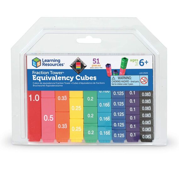 Learning Resources Bruchwürfel-Türme – Äquivalente, bruchrechnen material, einmaleins spiel, multiplikationslehrmittel für die frühkindliche bildung