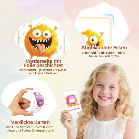 Aolso Gefühlskarten für Kinder, 32 Stück lebendige Emotionsbilder, Deutsch, Emotionskarten für Selbstregulation und EIN gutes Gefühl, Geeignet für Kindergärten, Grundschulen und Familien