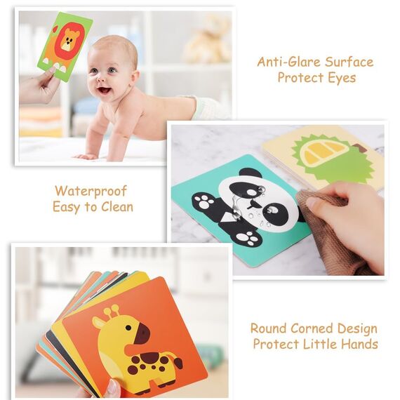 Aolso Sensory Toys Karten, 80pcs Schwarz Weiß Kontrastbuch Baby, Lernkarten Kleinkinder für Visuelle Stimulation und Entwicklung des Gehirns für Pädagogisches Baby Geschenk