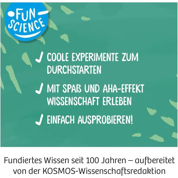 KOSMOS 654153 Fun Science - Geheimnisvolle Kristallwelt, Experimentierkasten für Kinder, Kristalle züchten, riesige Einzelkristalle in tollen Farben