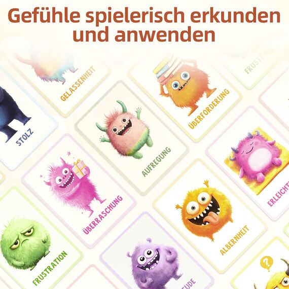 Aolso Gefühlskarten für Kinder, 32 Stück lebendige Emotionsbilder, Deutsch, Emotionskarten für Selbstregulation und EIN gutes Gefühl, Geeignet für Kindergärten, Grundschulen und Familien