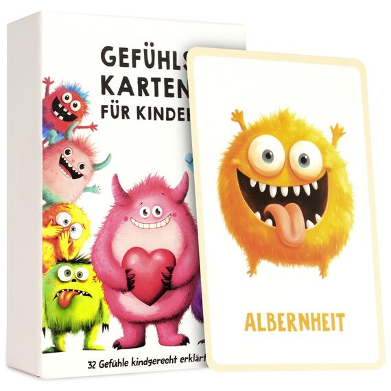 Aolso Gefühlskarten für Kinder, 32 Stück lebendige Emotionsbilder, Deutsch, Emotionskarten für Selbstregulation und EIN gutes Gefühl, Geeignet für Kindergärten, Grundschulen und Familien