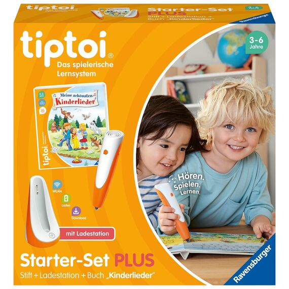 Ravensburger tiptoi Starter-Set Plus 00159: Stift und Buch Meine schönsten Kinderlieder & tiptoi Spiel 00706 Der hungrige Zahlenroboter