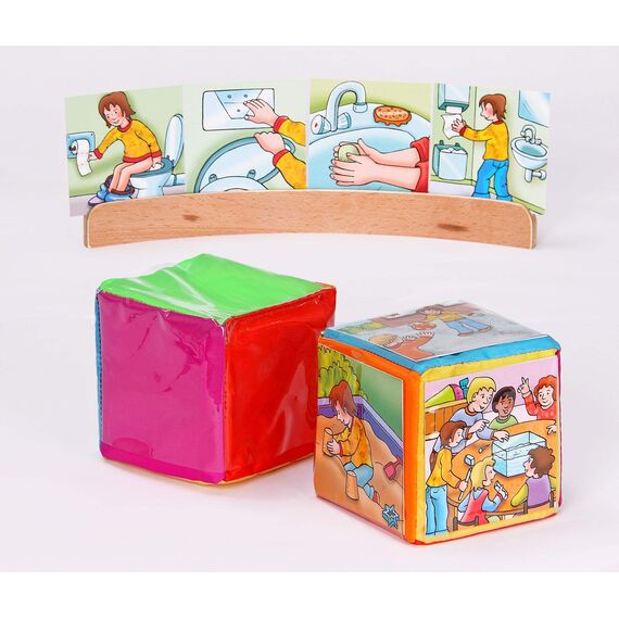 Betzold Pocket Cube, Kinder Lernwürfel für 9 cm Karton, Mehrfarbig